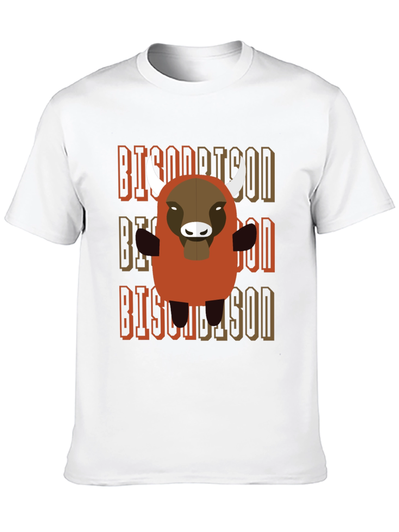 Cartoon Bison Graphic T-Shirt