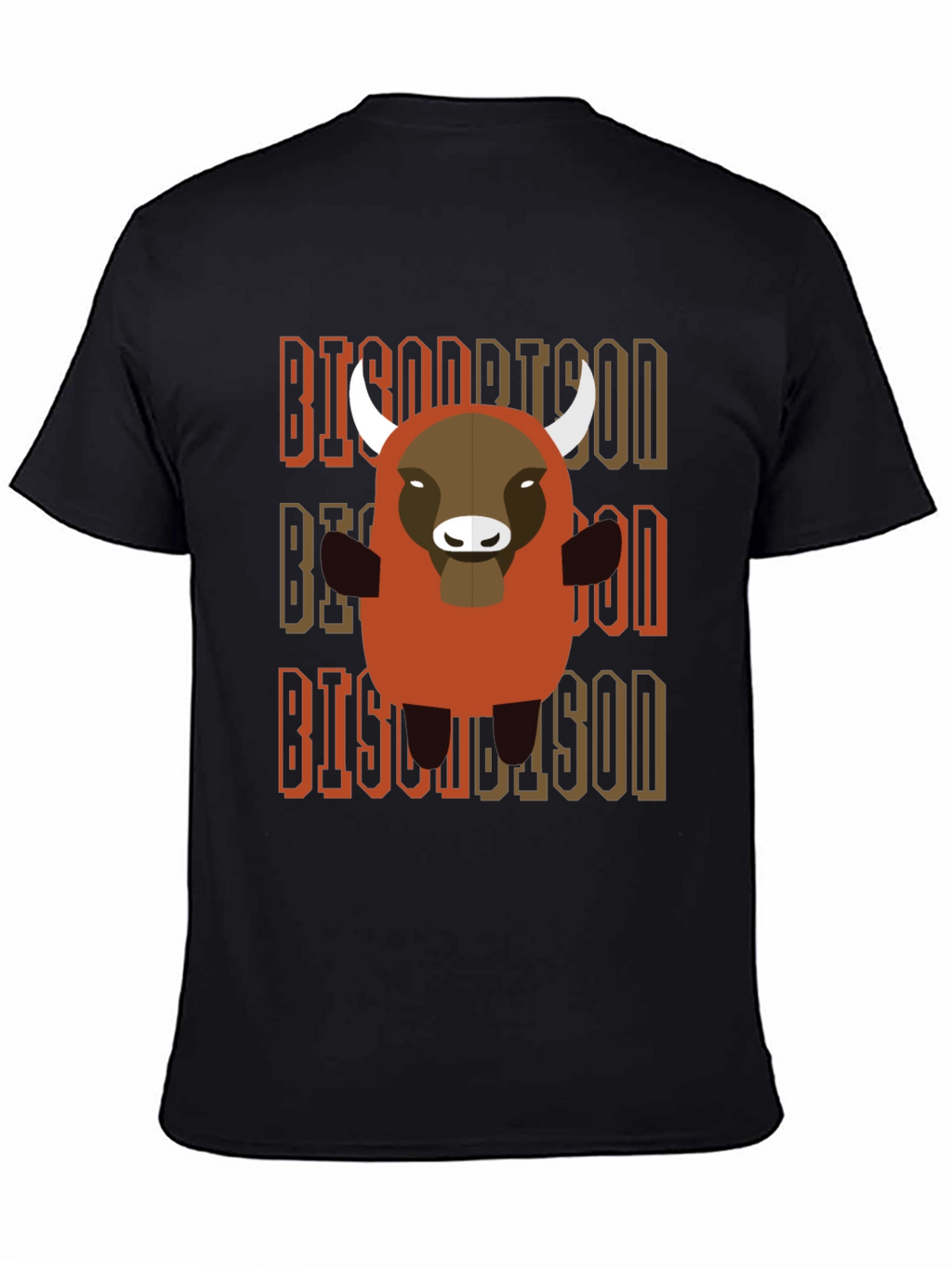 Cartoon Bison Graphic T-Shirt