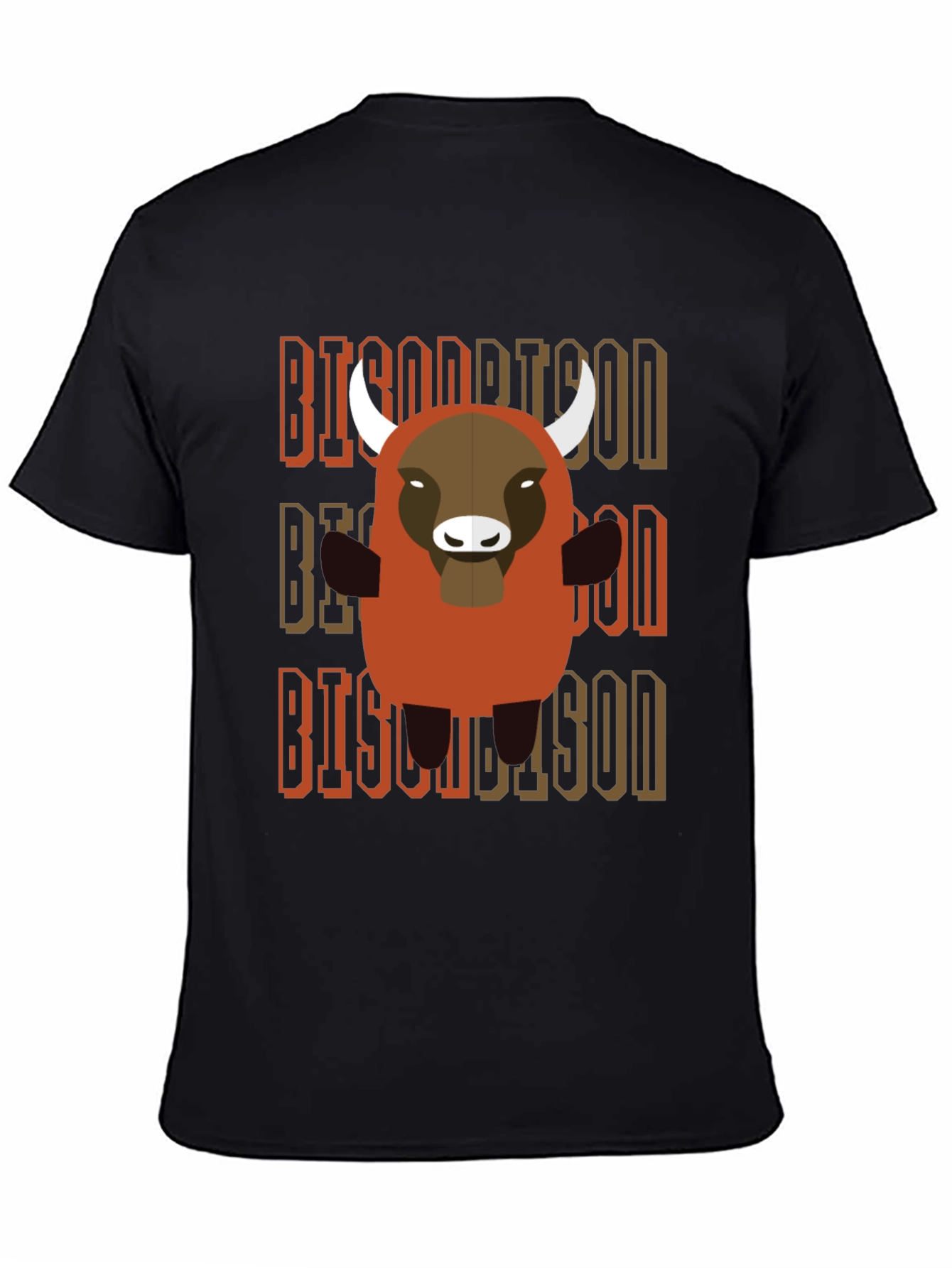 Cartoon Bison Graphic T-Shirt