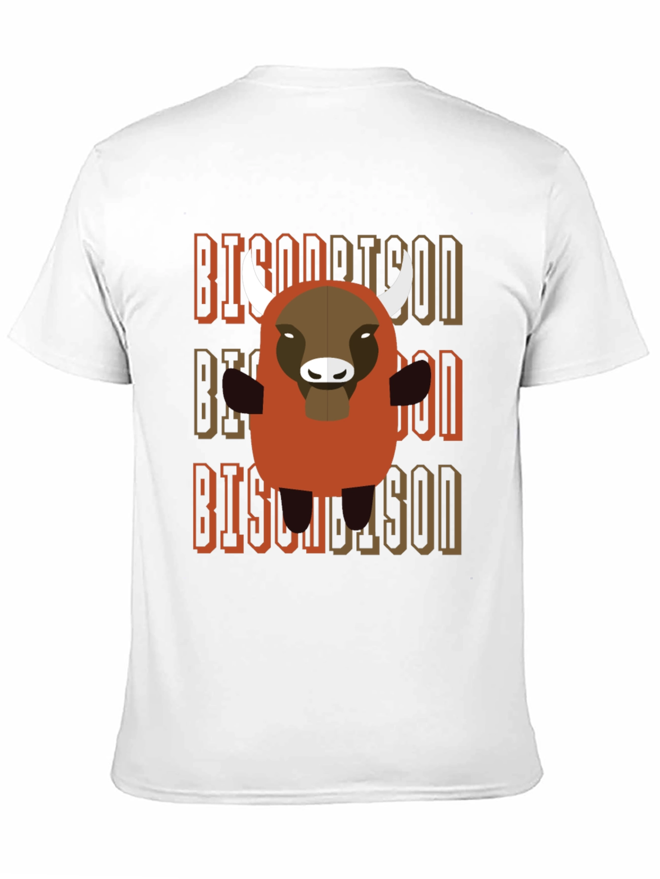 Cartoon Bison Graphic T-Shirt
