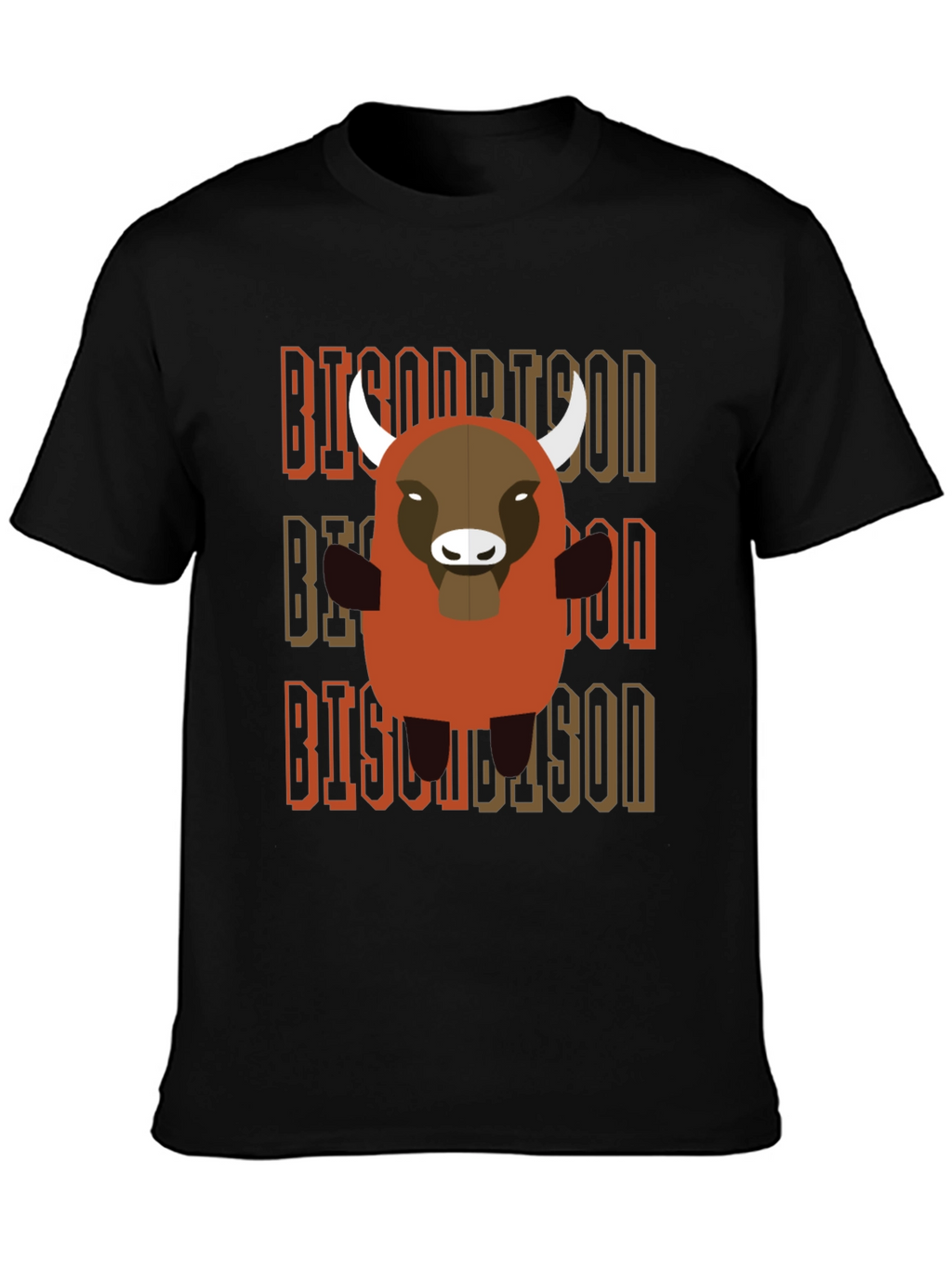 Cartoon Bison Graphic T-Shirt