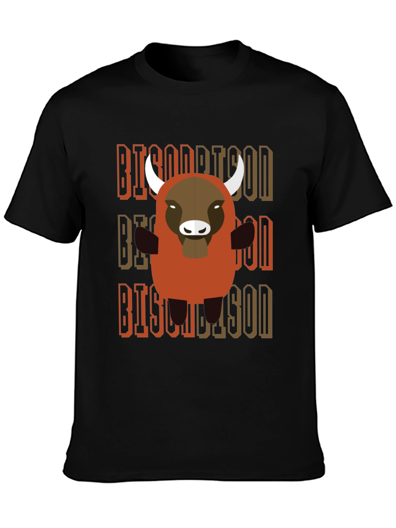 Cartoon Bison Graphic T-Shirt