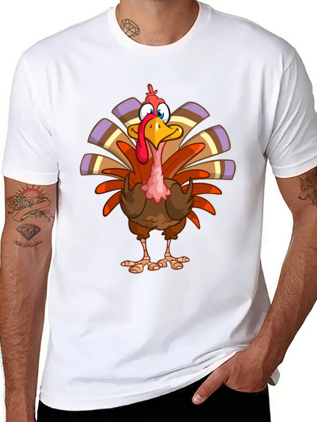 Thanksgiving Turkey Cartoon Graphic Tee