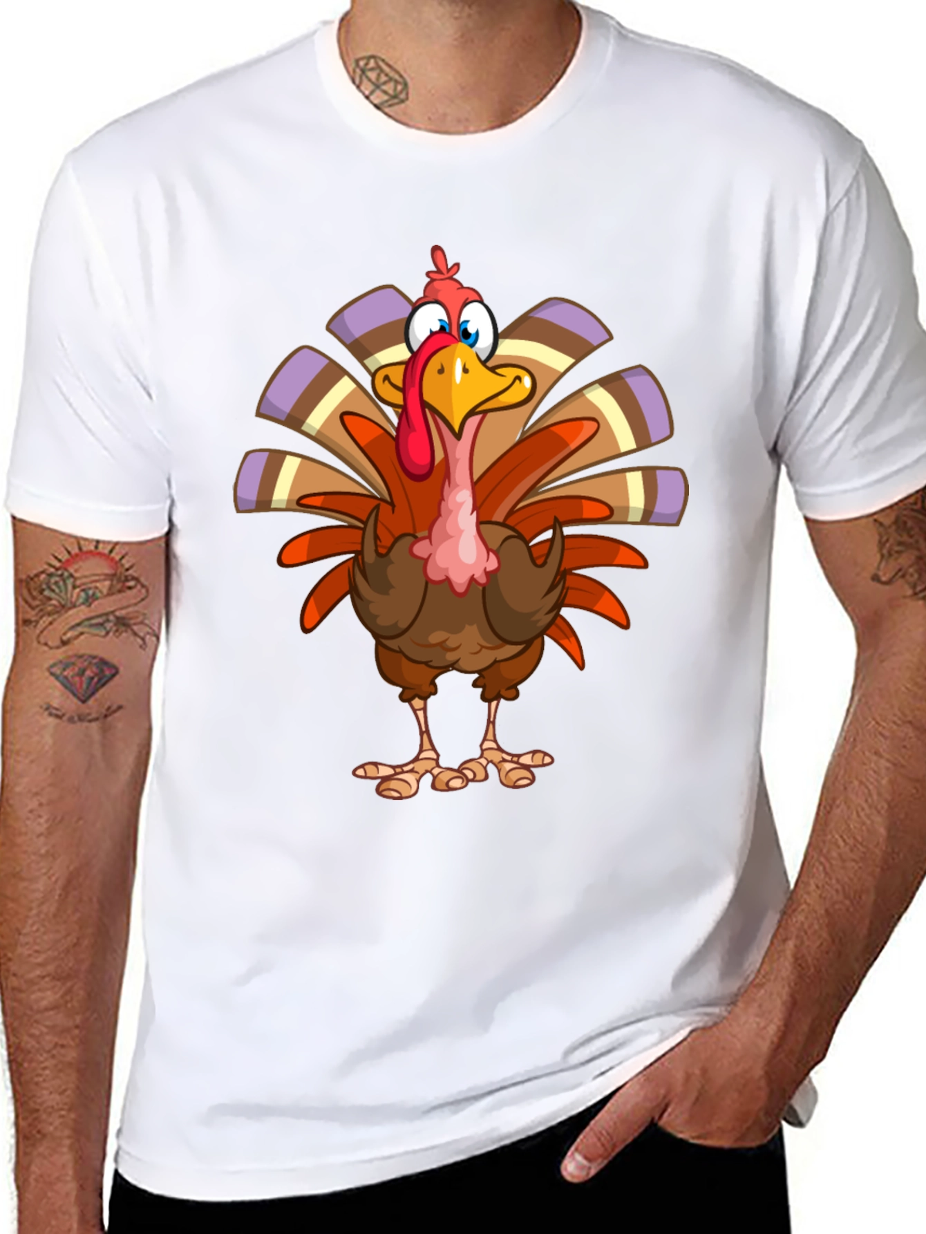 Thanksgiving Turkey Cartoon Graphic Tee