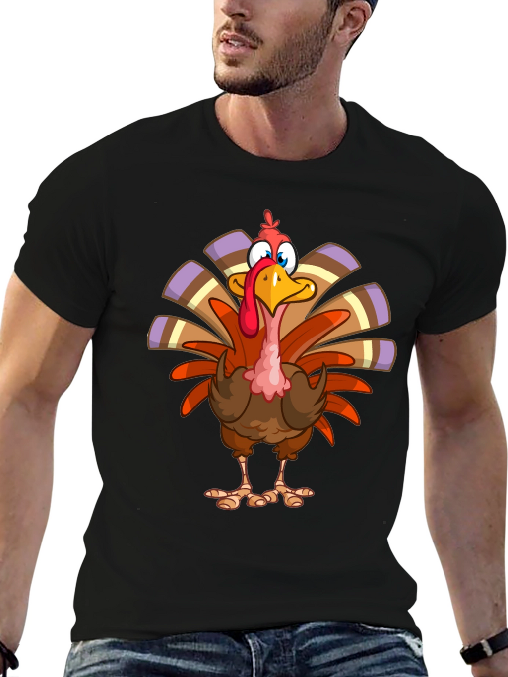 Thanksgiving Turkey Cartoon Graphic Tee