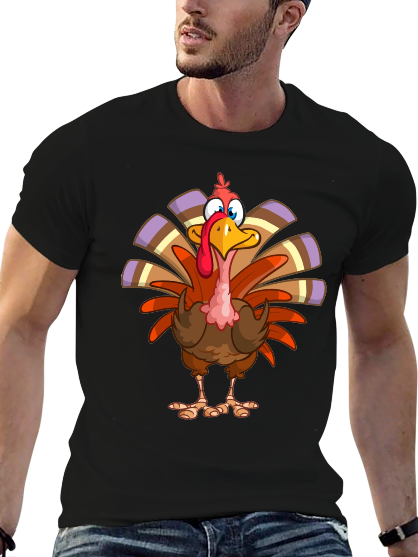 Thanksgiving Turkey Cartoon Graphic Tee