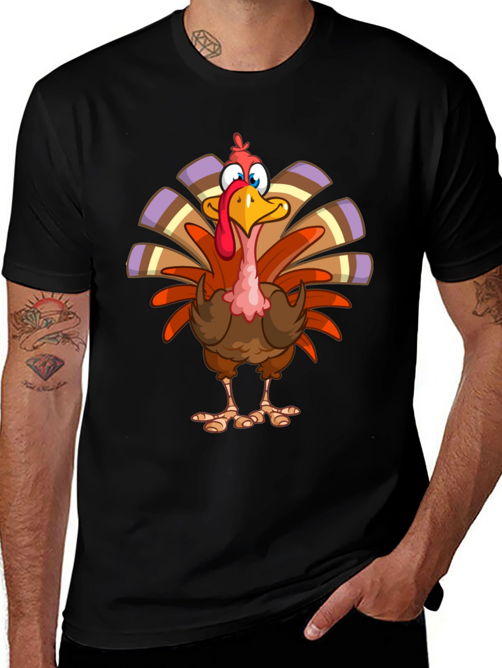 Thanksgiving Turkey Cartoon Graphic Tee