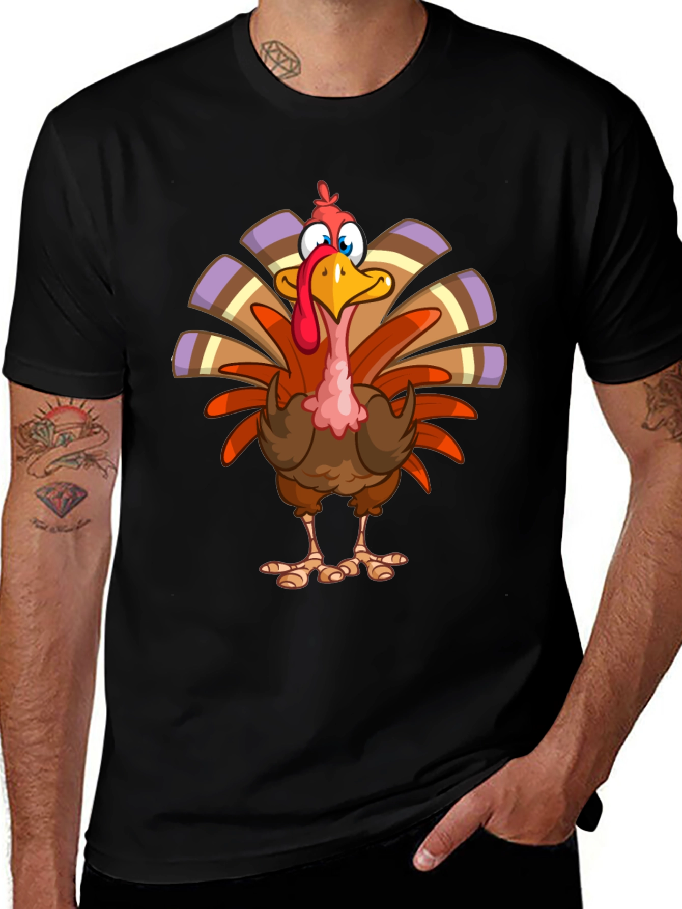Thanksgiving Turkey Cartoon Graphic Tee
