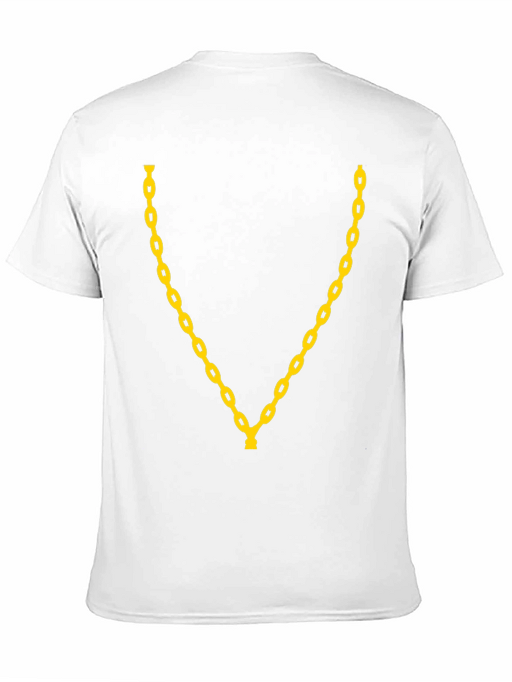 Mens Black T-Shirt with Gold Chain Design