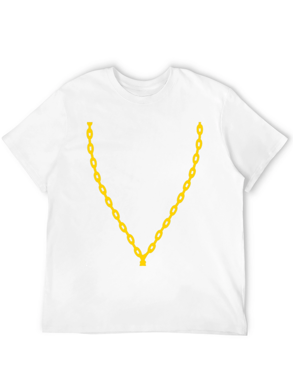 Mens Black T-Shirt with Gold Chain Design
