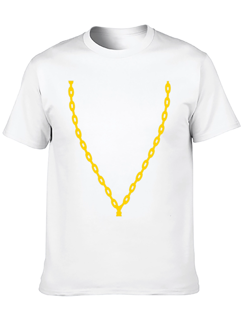 Mens Black T-Shirt with Gold Chain Design