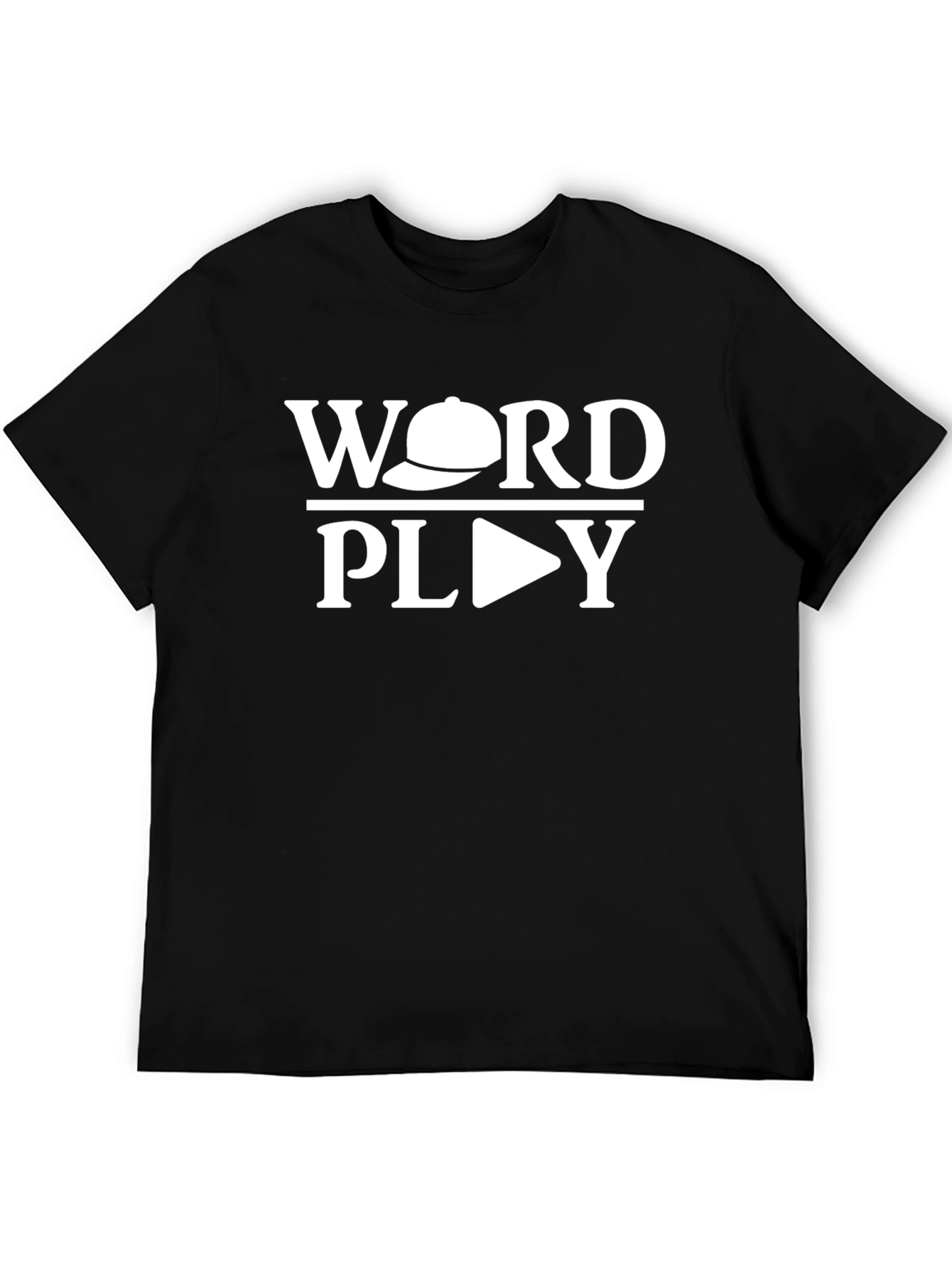 Word Play Graphic Tee - Black Cotton T-Shirt