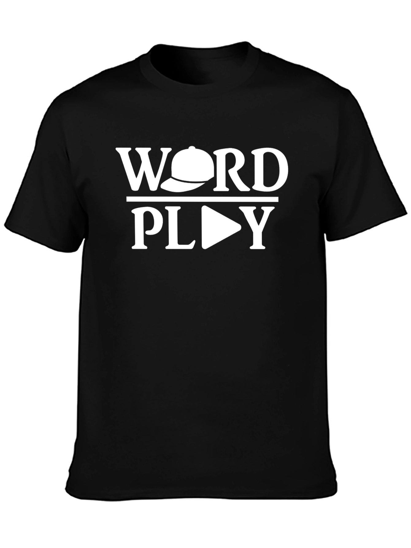 Word Play Graphic Tee - Black Cotton T-Shirt