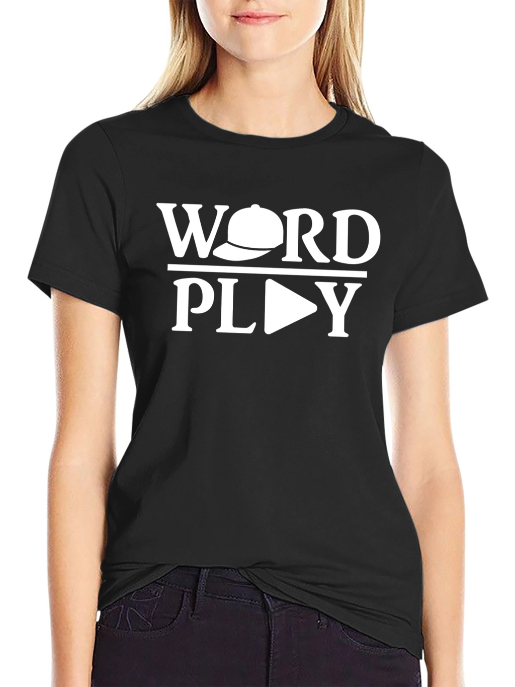 Word Play Graphic Tee - Black Cotton T-Shirt