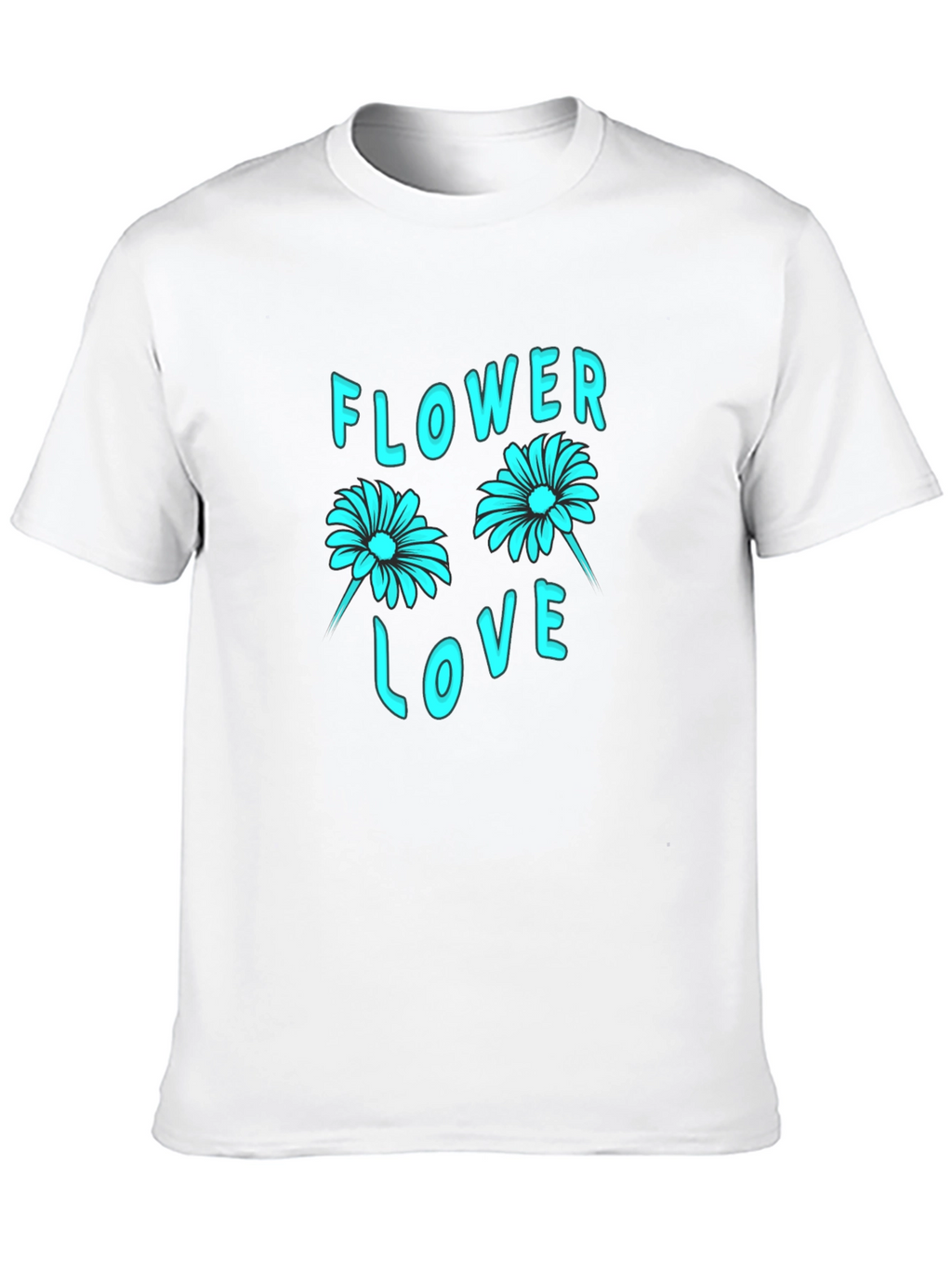 Flower Love Graphic Tee - Stylish Black Cotton T-Shirt