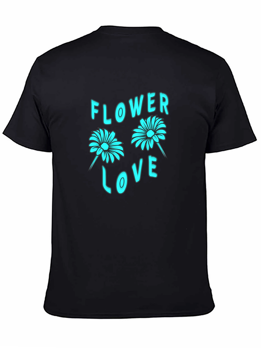 Flower Love Graphic Tee - Stylish Black Cotton T-Shirt