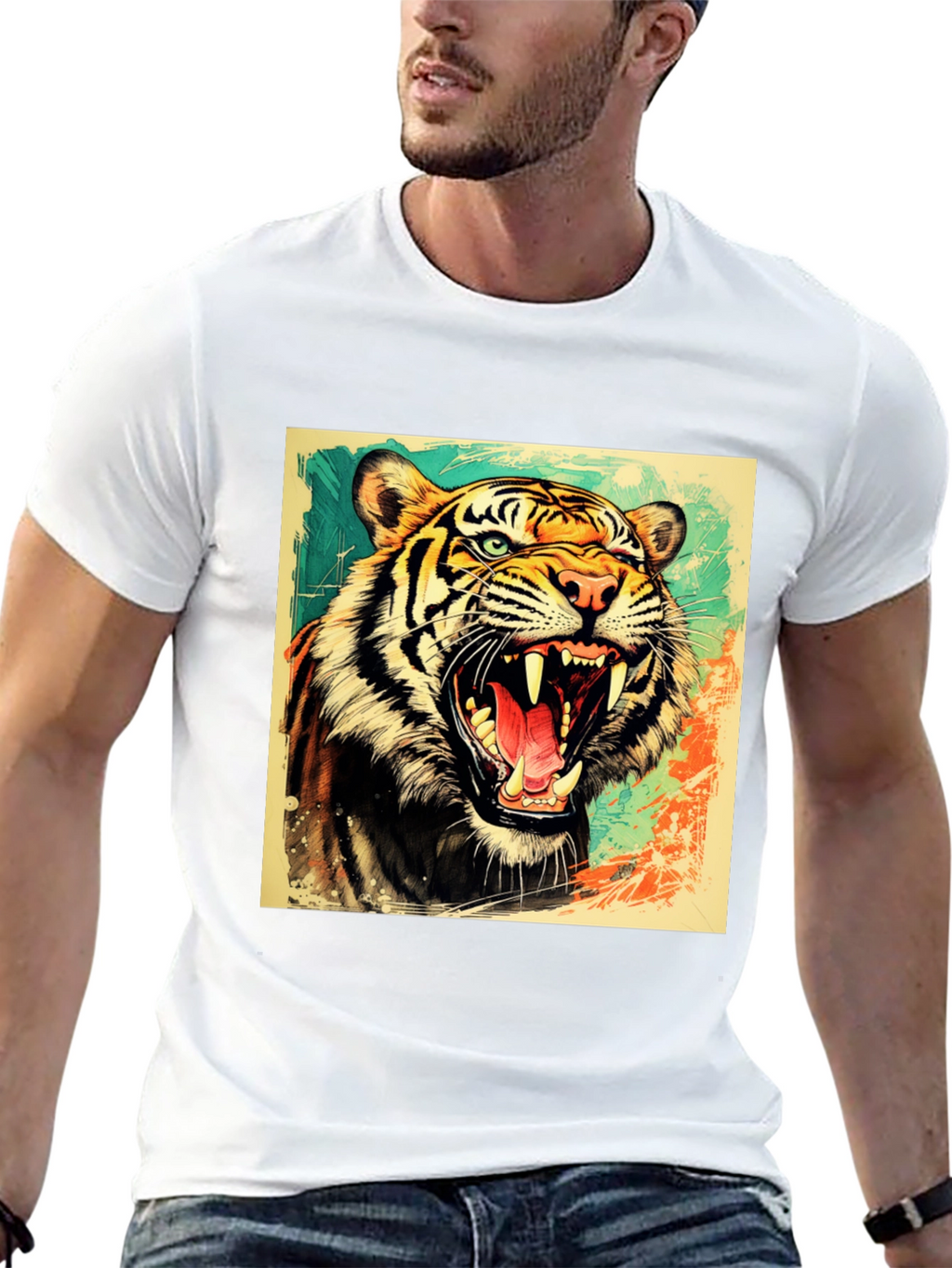 Roaring Tiger Graphic T-Shirt - Bold Wildlife Tee