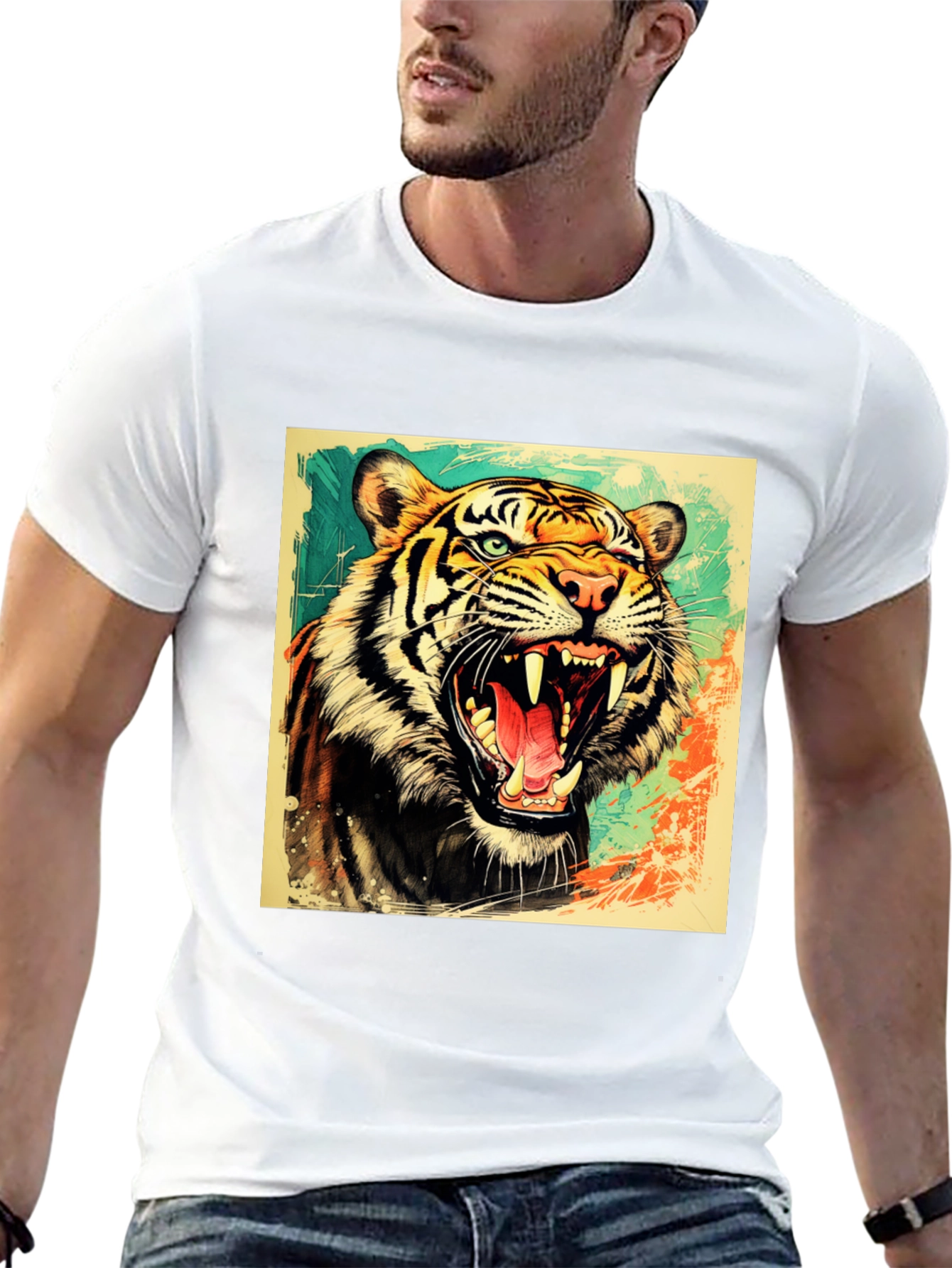 Roaring Tiger Graphic T-Shirt - Bold Wildlife Tee