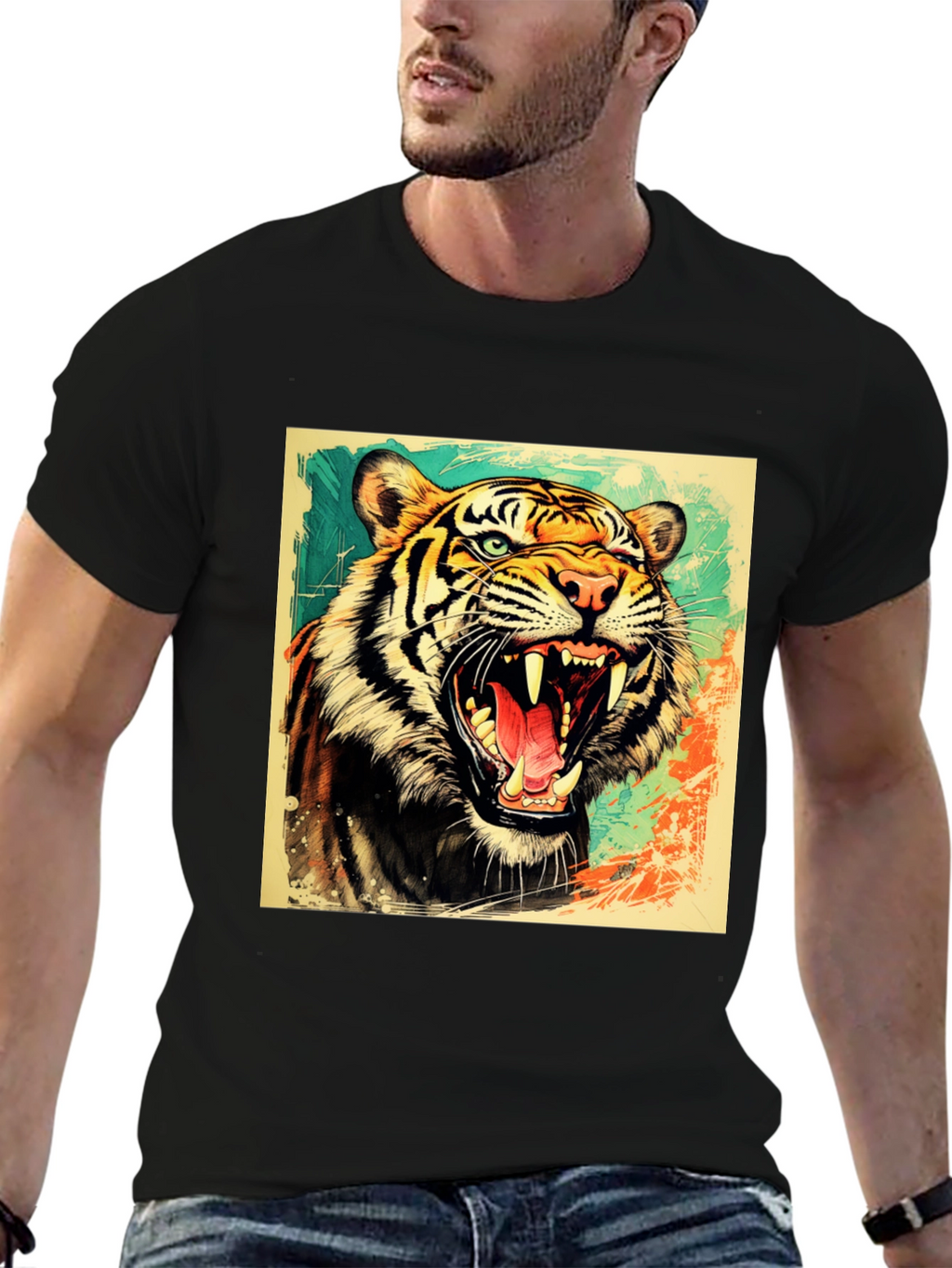 Roaring Tiger Graphic T-Shirt - Bold Wildlife Tee