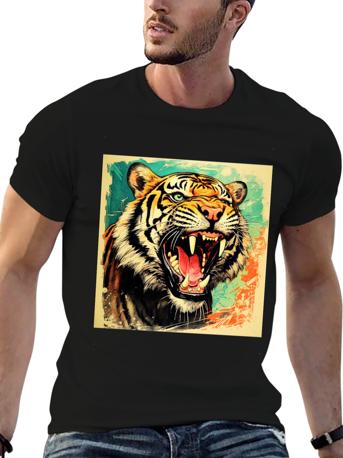 Roaring Tiger Graphic T-Shirt - Bold Wildlife Tee