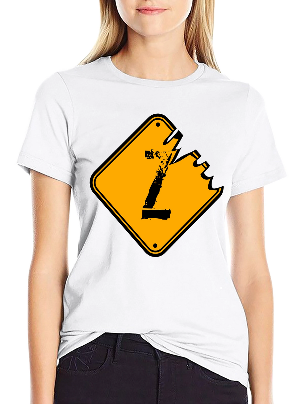 Distressed Number 1 Graphic Tee - Black Cotton