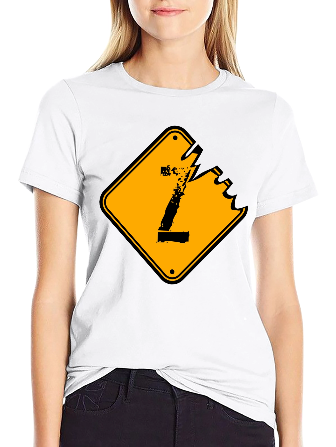 Distressed Number 1 Graphic Tee - Black Cotton