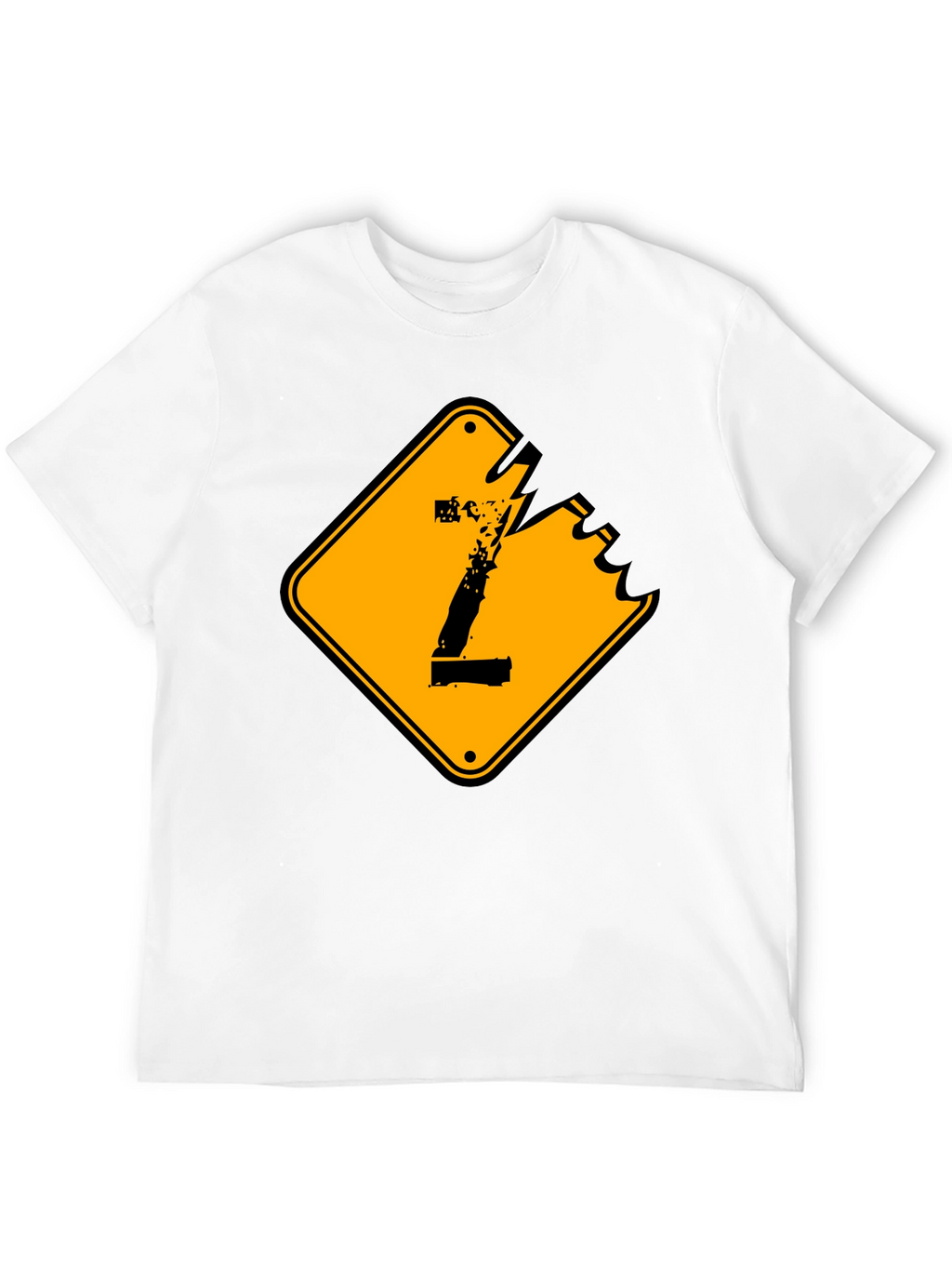 Distressed Number 1 Graphic Tee - Black Cotton