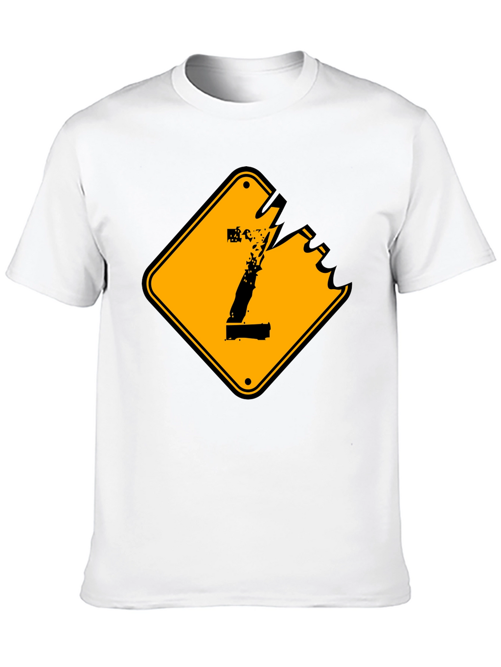 Distressed Number 1 Graphic Tee - Black Cotton