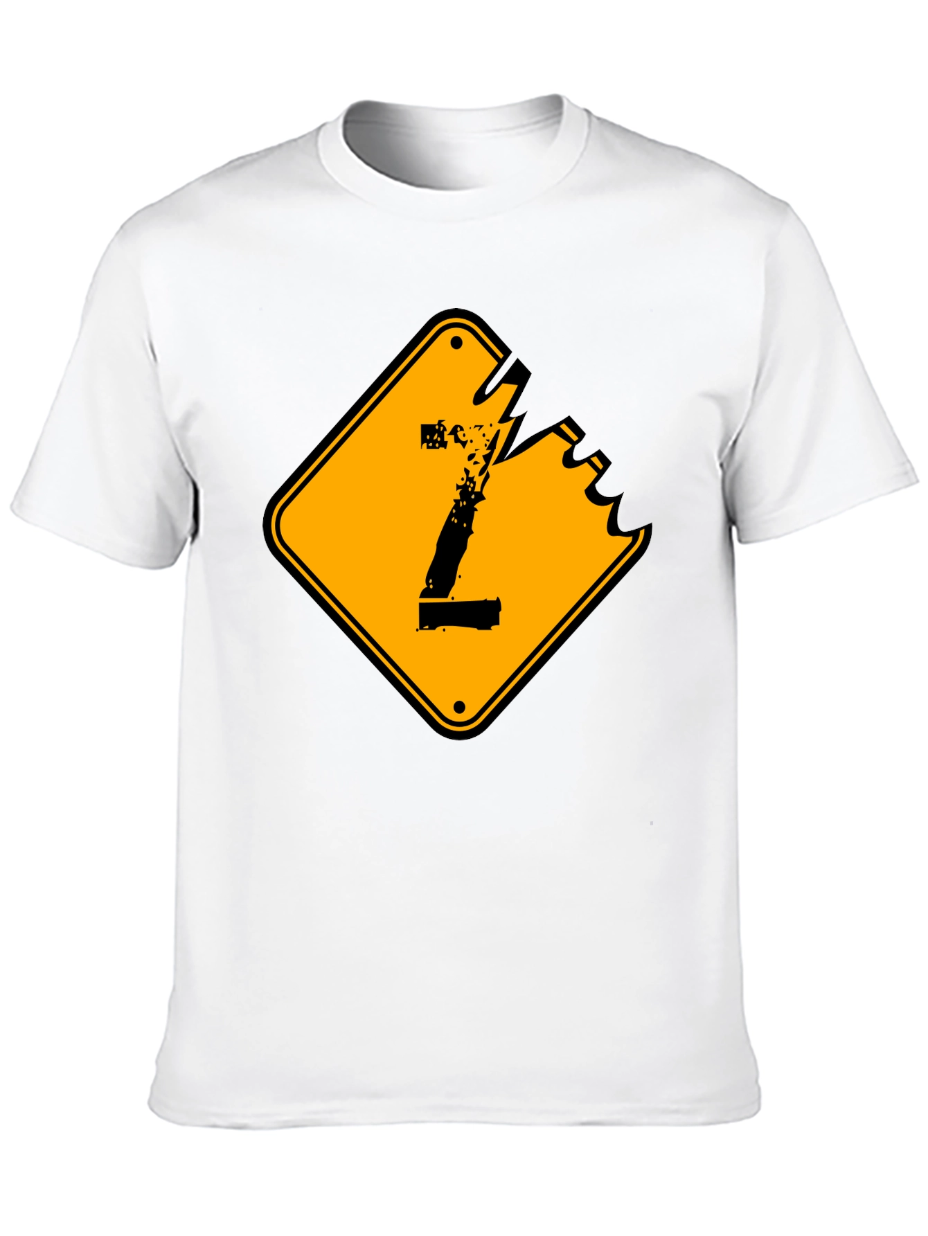 Distressed Number 1 Graphic Tee - Black Cotton