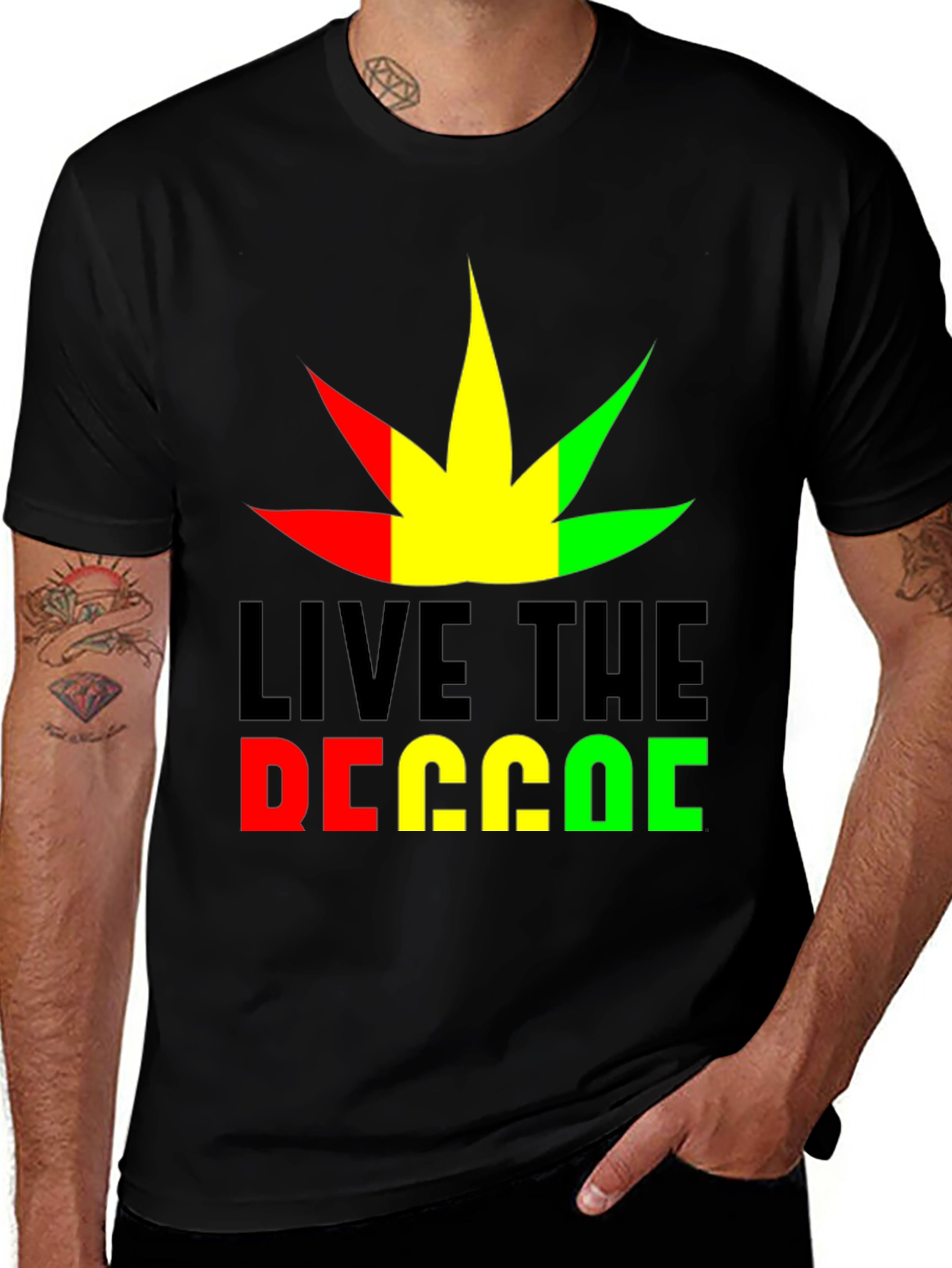 Live the Reggae T-Shirt - Rasta Colors