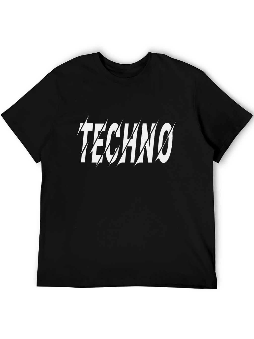 Techno Graphic Tee - Black Cotton T-Shirt