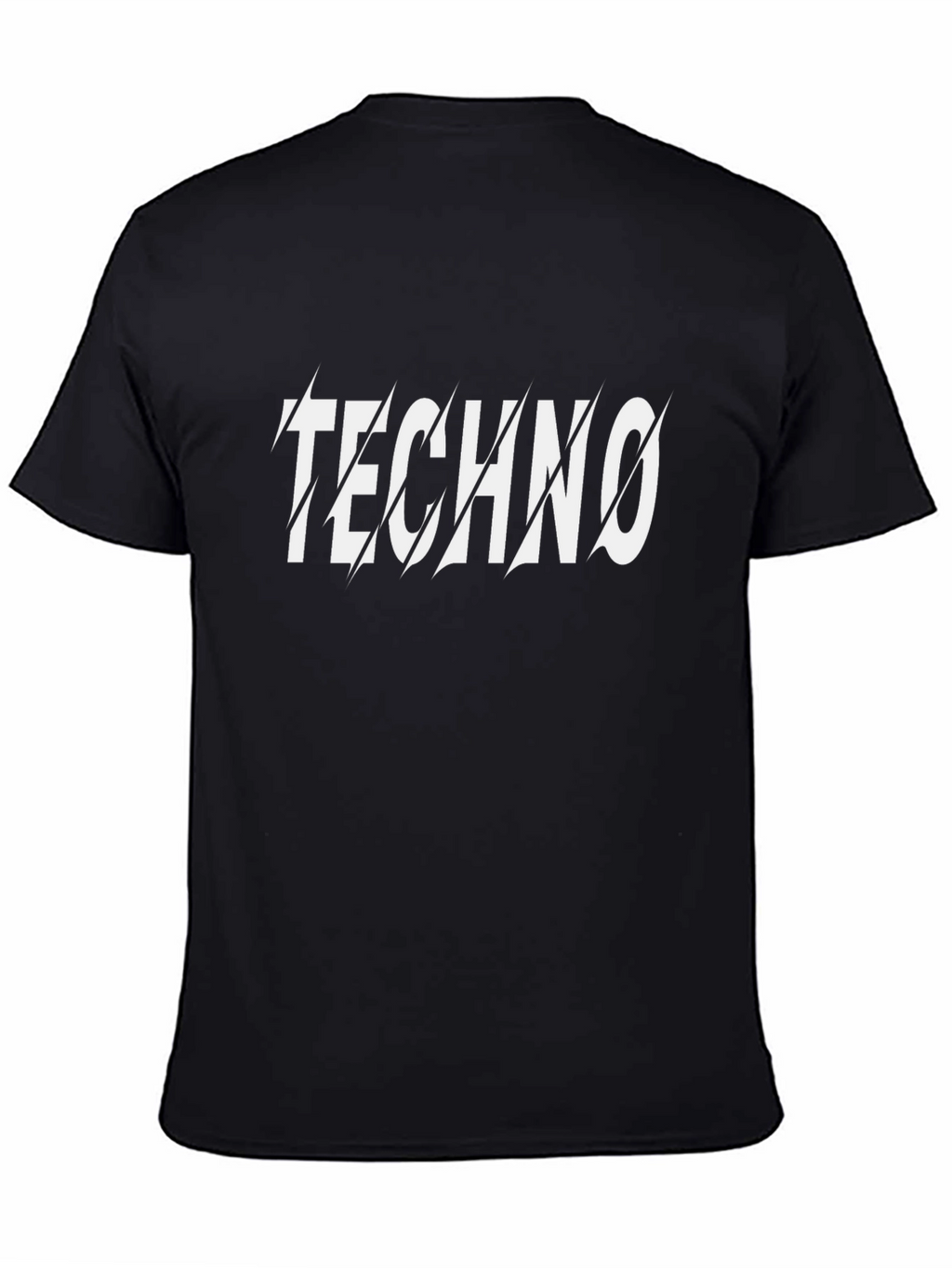 Techno Graphic Tee - Black Cotton T-Shirt