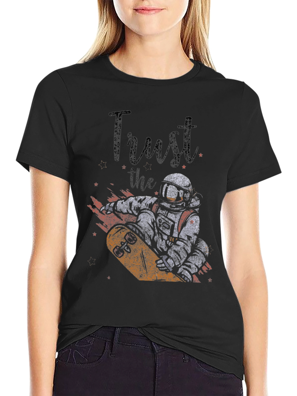 Trust the Process T-Shirt - Astronaut Skateboard