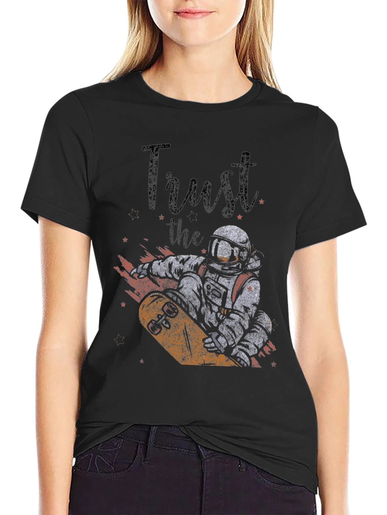 Trust the Process T-Shirt - Astronaut Skateboard