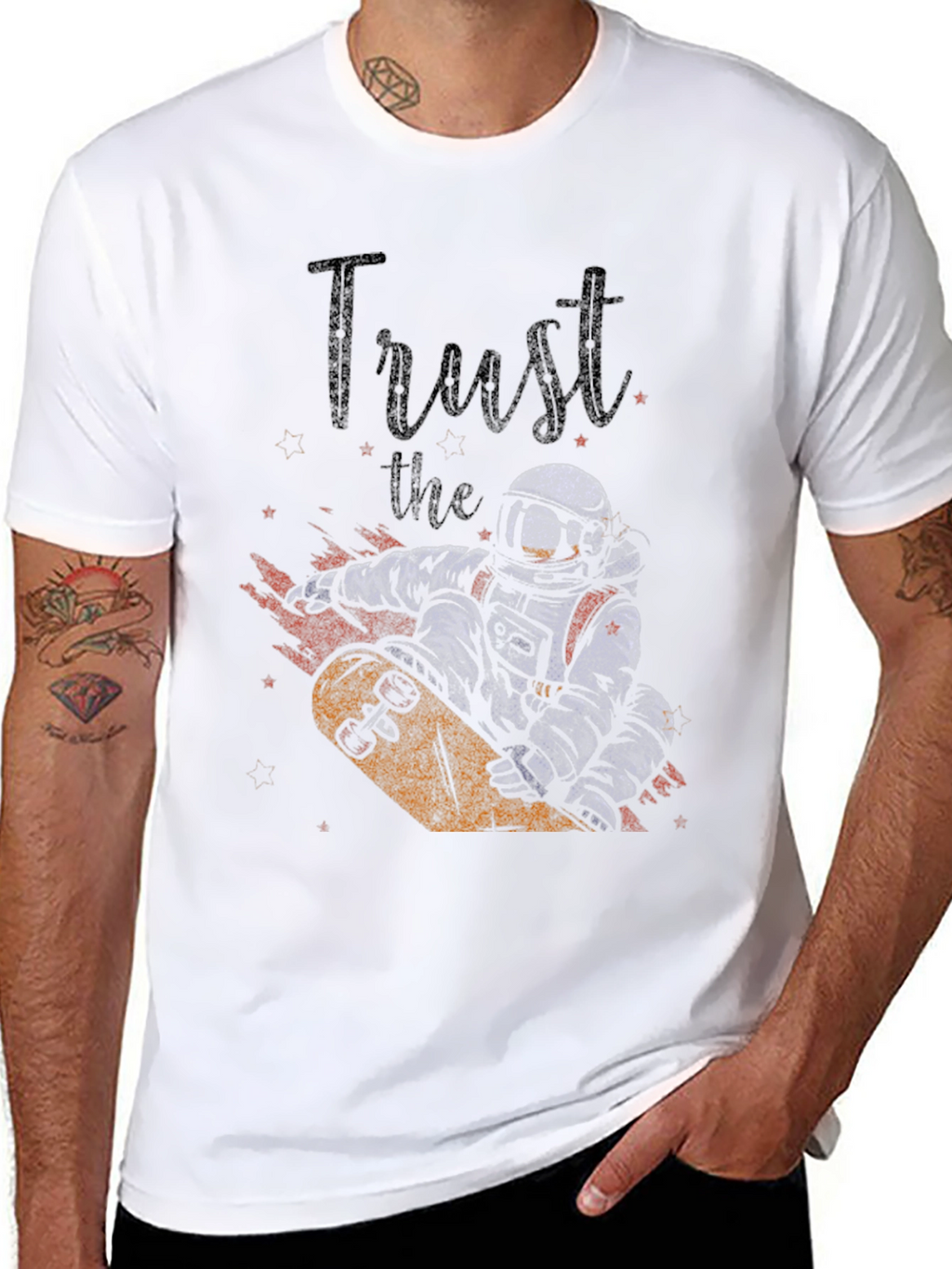 Trust the Process T-Shirt - Astronaut Skateboard