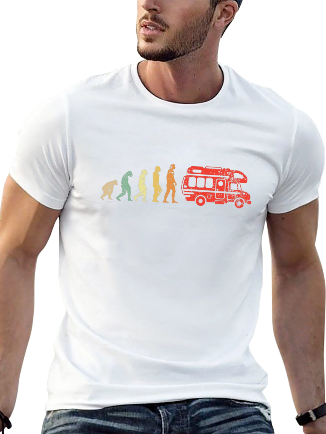 Evolution to Camper Van T-Shirt - Black Cotton Tee