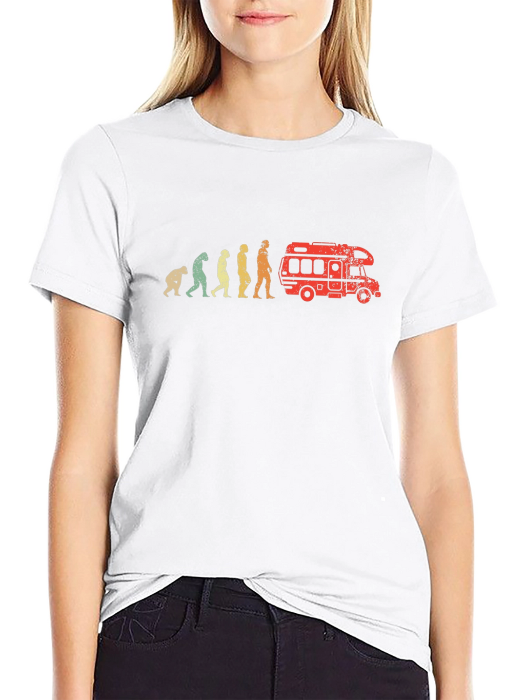Evolution to Camper Van T-Shirt - Black Cotton Tee