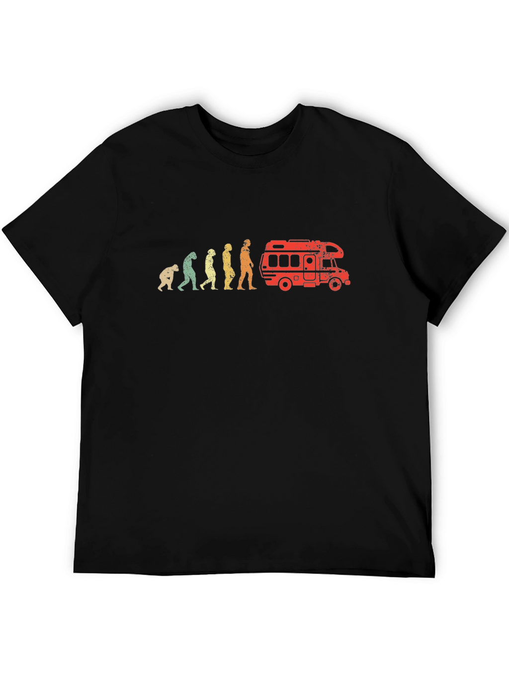 Evolution to Camper Van T-Shirt - Black Cotton Tee