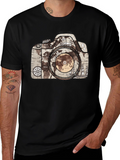 World Map Camera Graphic T-Shirt - Wanderlust Tee