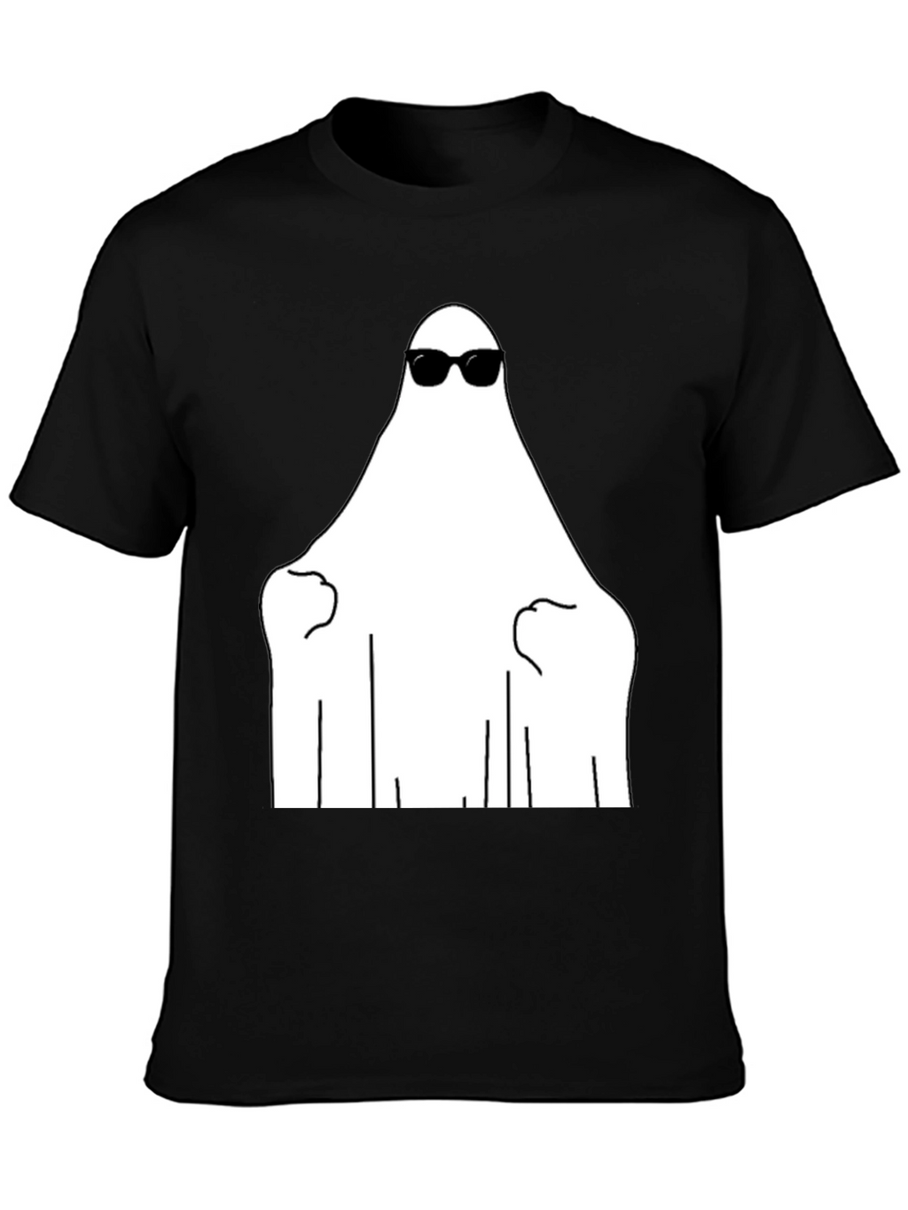 Cool Ghost Graphic Tee - Black Cotton Shirt