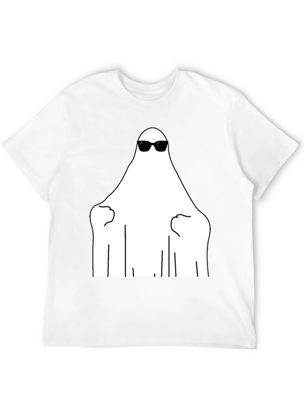 Cool Ghost Graphic Tee - Black Cotton Shirt