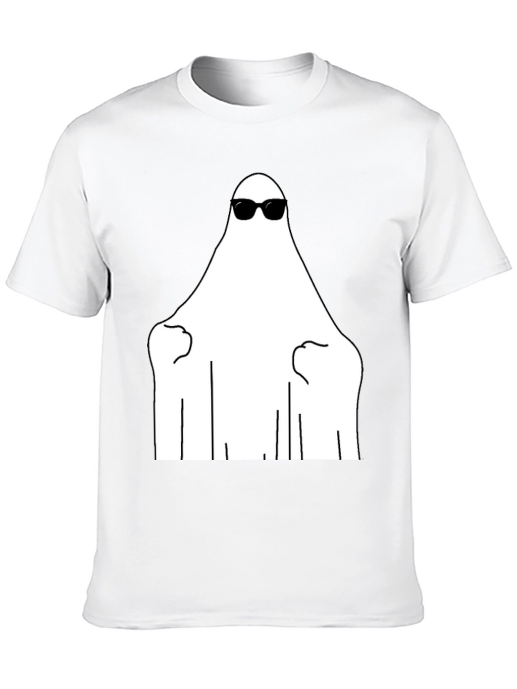 Cool Ghost Graphic Tee - Black Cotton Shirt