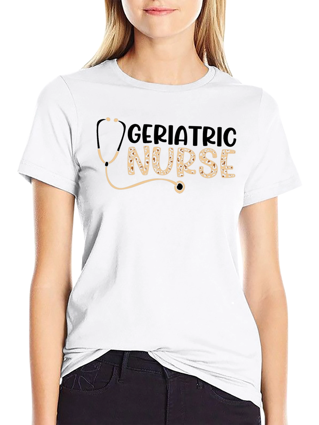 Geriatric Nurse Stethoscope Graphic T-Shirt