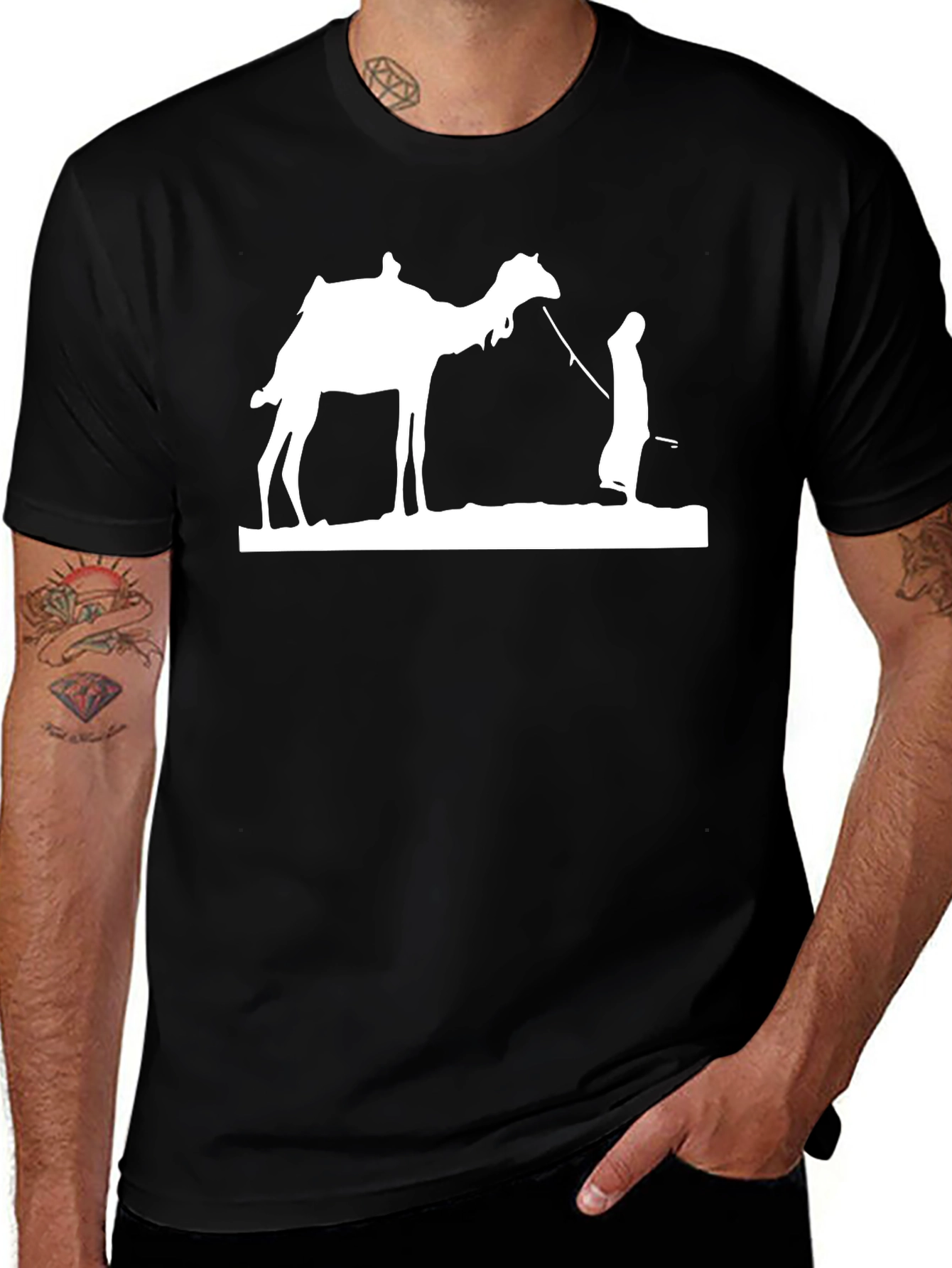 Camel Silhouette Black T-Shirt