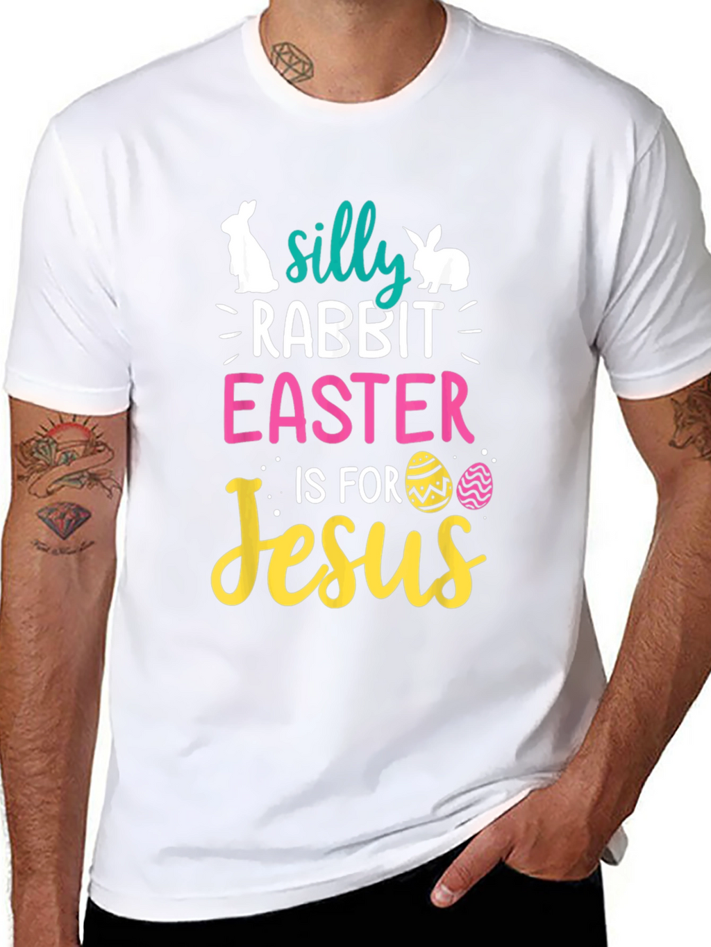 Silly Rabbit Easter is for Jesus Black T-Shirt