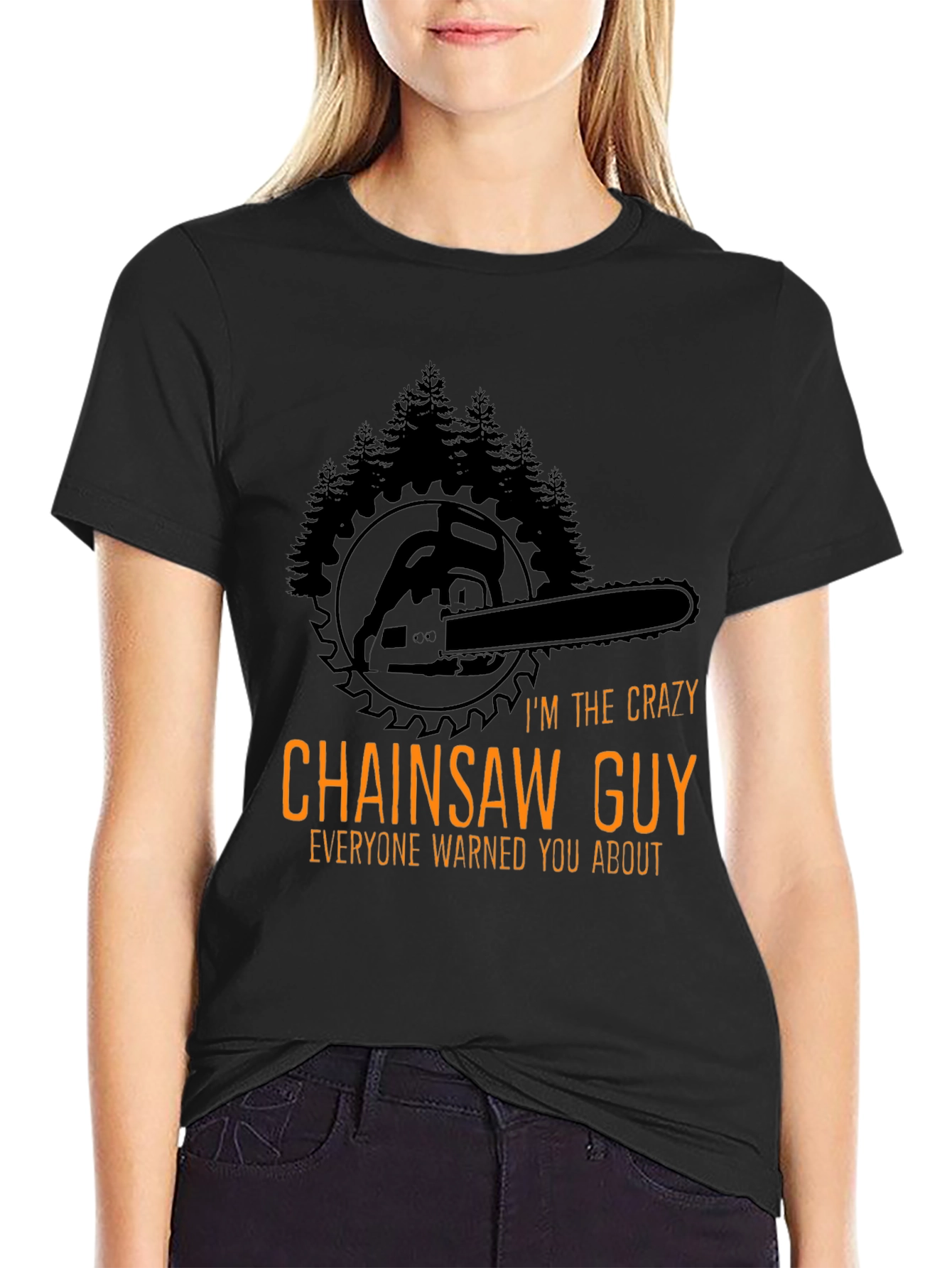 Crazy Chainsaw Guy T-Shirt - Lumberjack Style