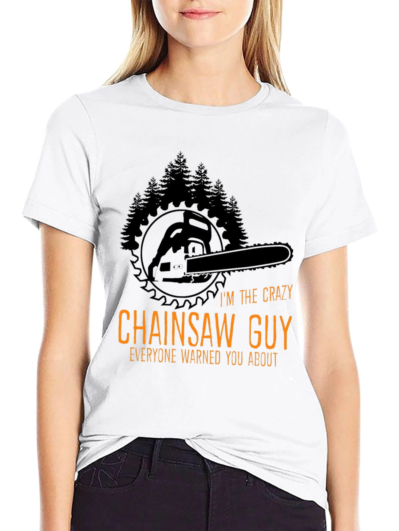 Crazy Chainsaw Guy T-Shirt - Lumberjack Style