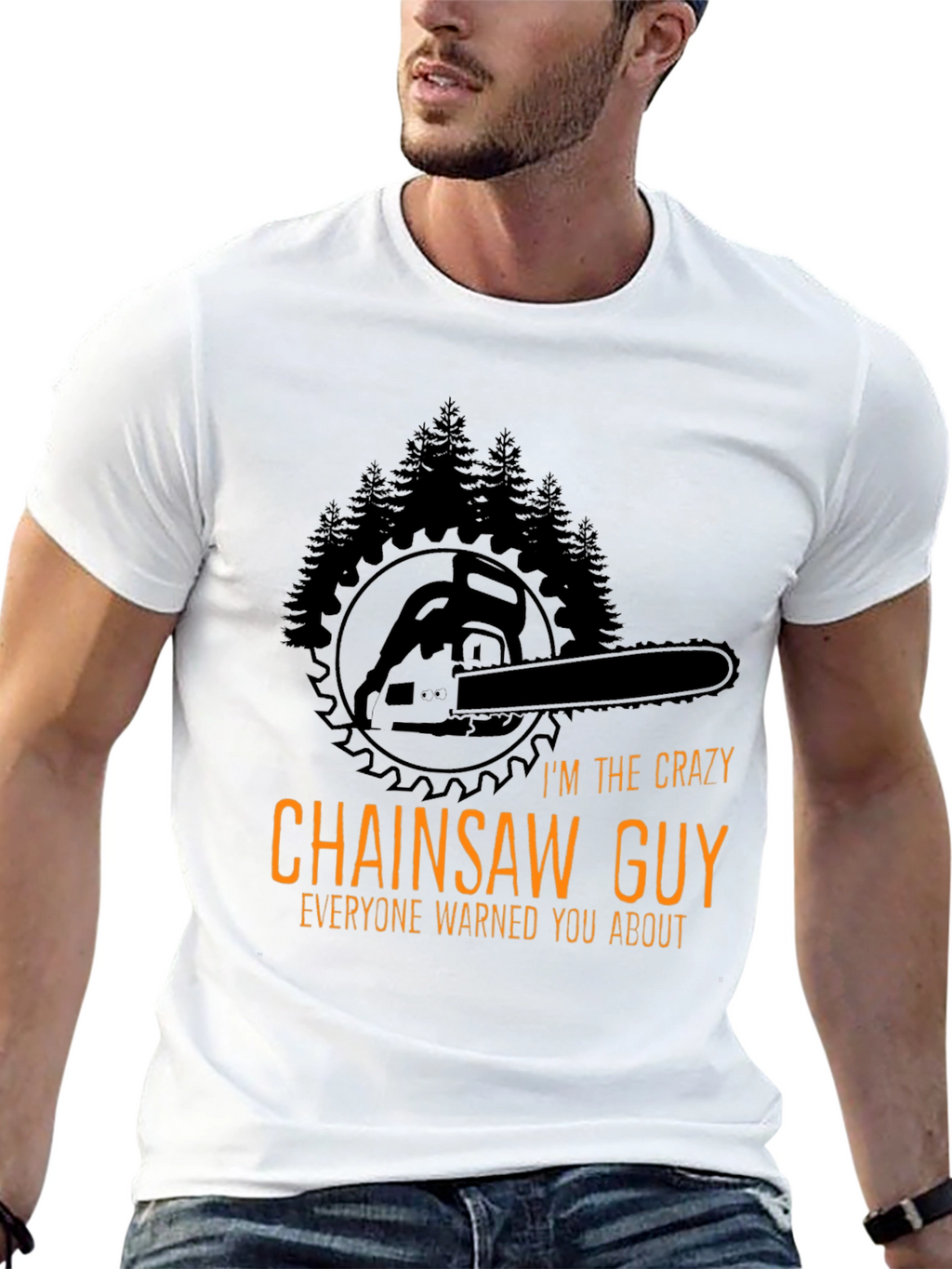 Crazy Chainsaw Guy T-Shirt - Lumberjack Style