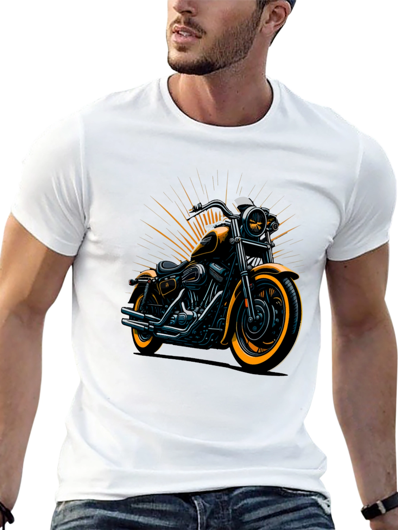 Motorcycle Graphic Tee - Cool Biker Design
