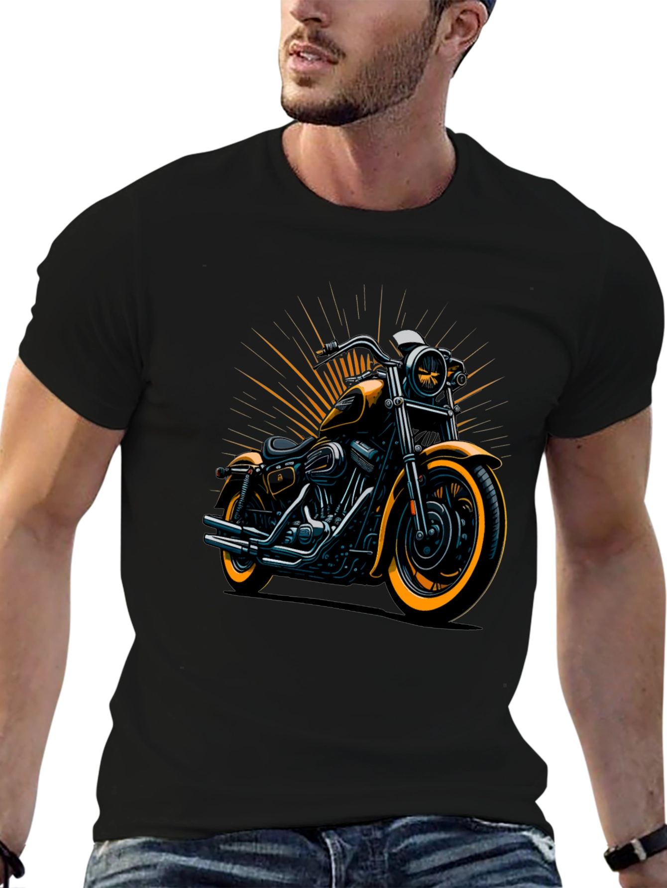 Motorcycle Graphic Tee - Cool Biker Design